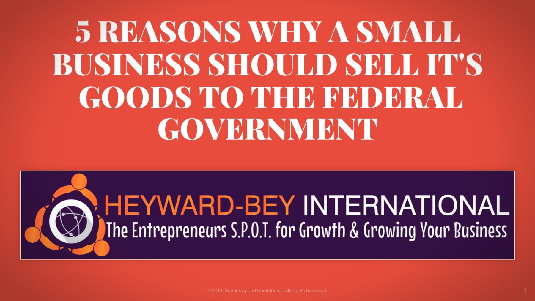 5 Reasons why a small business should sell its goods & services to the federal government